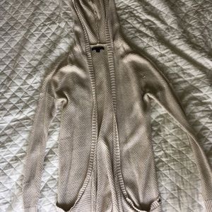 Cream hooded knit cardigan